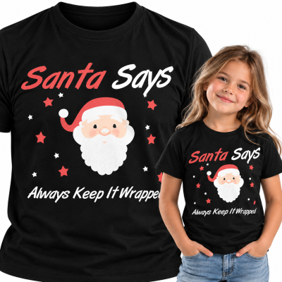 KOSZULKA DZIECIĘCA ŚWIĄTECZNA SANTA SAYS